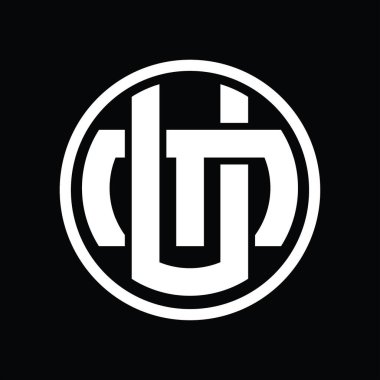 Üst üste binen stil vintage tasarım şablonuyla UM Logo monogramı