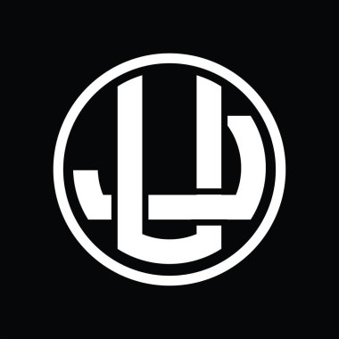 Üst üste binen stil vintage tasarım şablonu ile UJ Logo monogramı