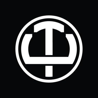 Üst üste binen stil vintage tasarım şablonuyla TW Logo monogramı