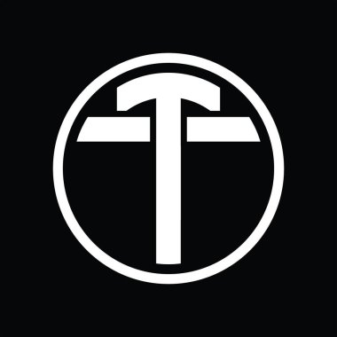 Üst üste binen stil vintage tasarım şablonuyla TT Logo monogramı