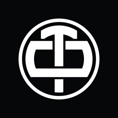 Üst üste binen stil vintage tasarım şablonuyla TO logo monogramı