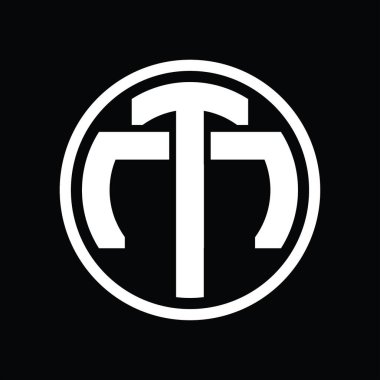 Üst üste binen stil vintage tasarım şablonuyla TM Logo monogramı