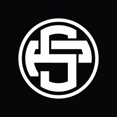 Üst üste binen stil vintage tasarım şablonuyla SP Logo monogramı