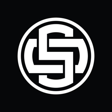 Üst üste binen stil vintage tasarım şablonuna sahip So Logo monogramı