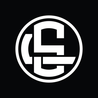 Üst üste binen stil vintage tasarım şablonuyla SL Logo monogramı