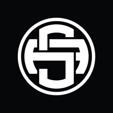 Üst üste binen stil vintage tasarım şablonuyla SA Logo monogramı