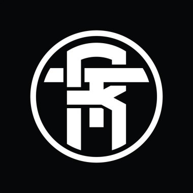 Üst üste binen stil vintage tasarım şablonuyla RT Logo monogramı