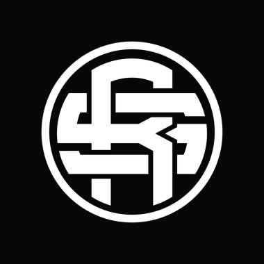 Üst üste binen stil vintage tasarım şablonuna sahip RS Logo monogramı