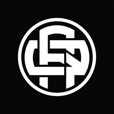 Üst üste binen stil vintage tasarım şablonuyla RQ Logo monogramı