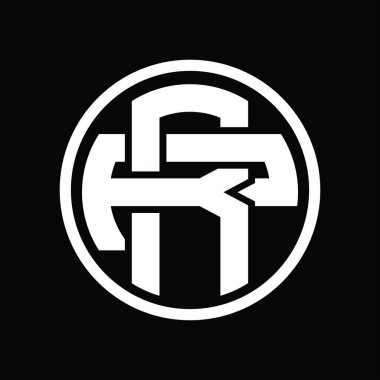 Üst üste binen stil vintage tasarım şablonuyla RP Logo monogramı