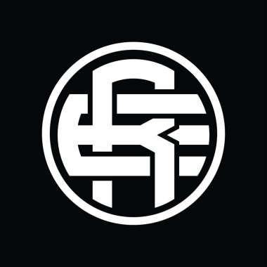 Üst üste binen stil vintage tasarım şablonuyla RE Logo monogramı