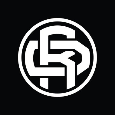 Üst üste binen stil vintage tasarım şablonuyla RD logo monogramı