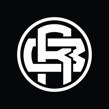 Üst üste binen stil vintage tasarım şablonuyla RB Logo monogramı