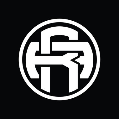 Üst üste binen stil vintage tasarım şablonuyla RA logo monogramı