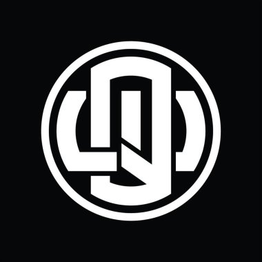 Üst üste binen stil vintage tasarım şablonuyla QW Logo monogramı