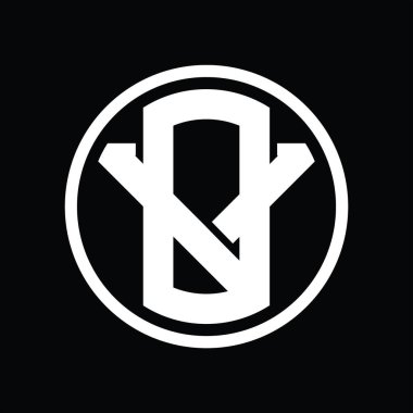 Üst üste binen stil vintage tasarım şablonuyla QV Logo monogramı