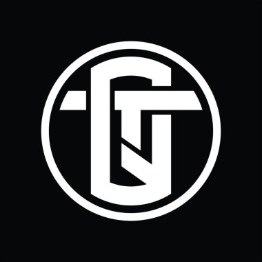 Üst üste binen stil vintage tasarım şablonuyla QT Logo monogramı