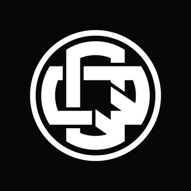 Üst üste binen stil vintage tasarım şablonuyla QQ Logo monogramı