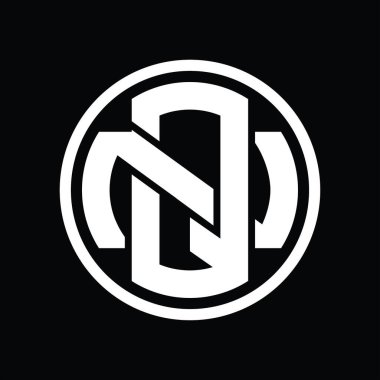 Üst üste binen stil vintage tasarım şablonuyla QN Logo monogramı