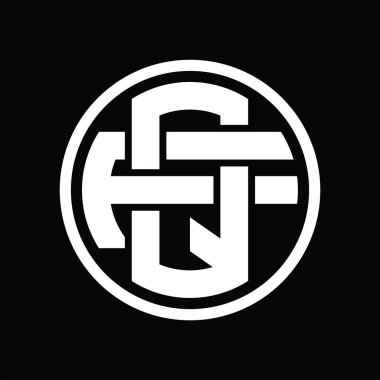 Üst üste binen stil vintage tasarım şablonuyla QF Logo monogramı