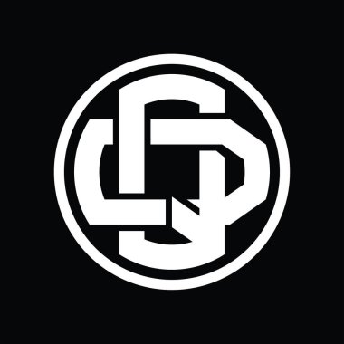 Üst üste binen stil vintage tasarım şablonuyla QD Logo monogramı