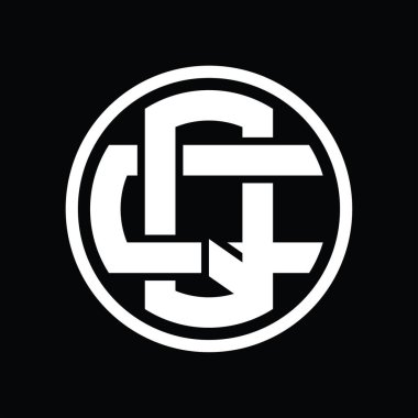 Üst üste binen stil vintage tasarım şablonuyla QC Logo monogramı