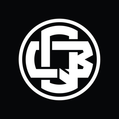 Üst üste binen stil vintage tasarım şablonuyla QB Logo monogramı