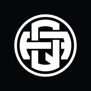 Üst üste binen stil vintage tasarım şablonuyla QA Logo monogramı