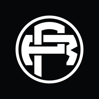 Üst üste binen stil vintage tasarım şablonu ile PR logo monogramı