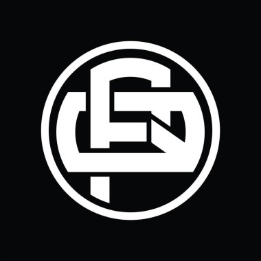 Üst üste binen stil vintage tasarım şablonuyla PQ Logo monogramı