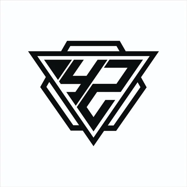 Logo Monograma Con Combinación Triángulo Forma Hexágono Aislado Espalda Los — Vector de stock