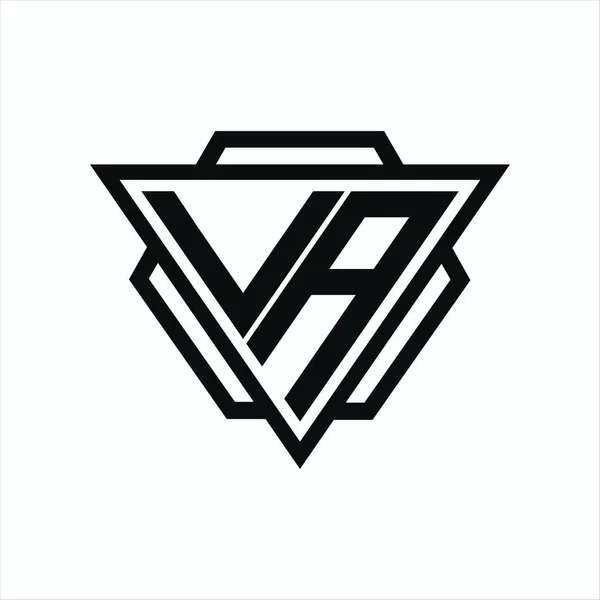 Logo Monograma Con Combinación Triángulo Forma Hexágono Aislado Espalda Los — Archivo Imágenes Vectoriales