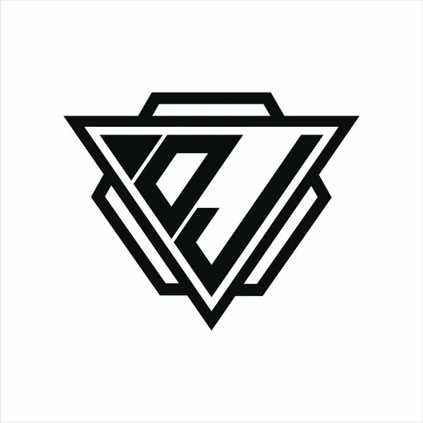 Logo Monogramma Con Triangolo Combinazione Forma Esagonale Isolato Sul Retro — Vettoriale Stock