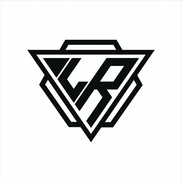 Logotipo Monograma Con Triángulo Hexágono Combinación Forma Aislada Espalda Los — Vector de stock