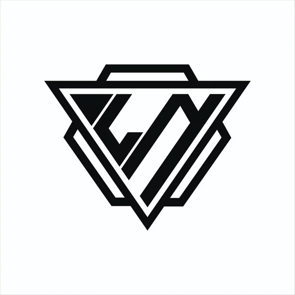 Monograma Logotipo Com Combinação Forma Triangular Hexágono Isolada Nas Cores —  Vetores de Stock