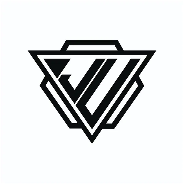 Μονόγραμμα Λογότυπου Συνδυασμό Τριγώνου Και Εξάγωνου Σχήματος Που Απομονώνεται Στην — Διανυσματικό Αρχείο
