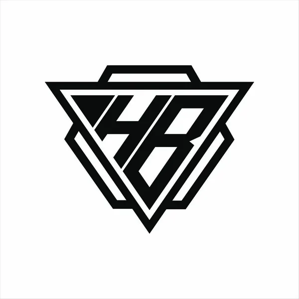 Monograma Logotipo Com Combinação Forma Triangular Hexágono Isolada Nas Cores —  Vetores de Stock