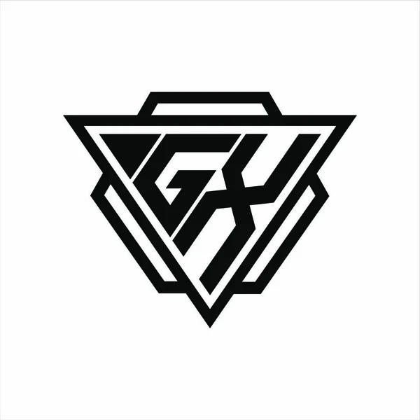 Monogramme Logo Avec Combinaison Triangle Hexagone Isolé Sur Dos Les — Image vectorielle