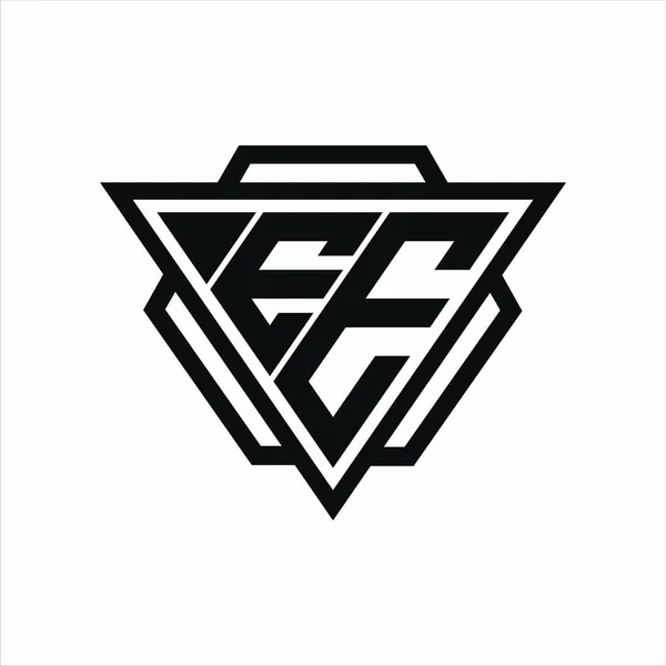 Монограма Логотипу Комбінацією Трикутників Шестикутників Ізольована Спині Білому Кольорах — стоковий вектор