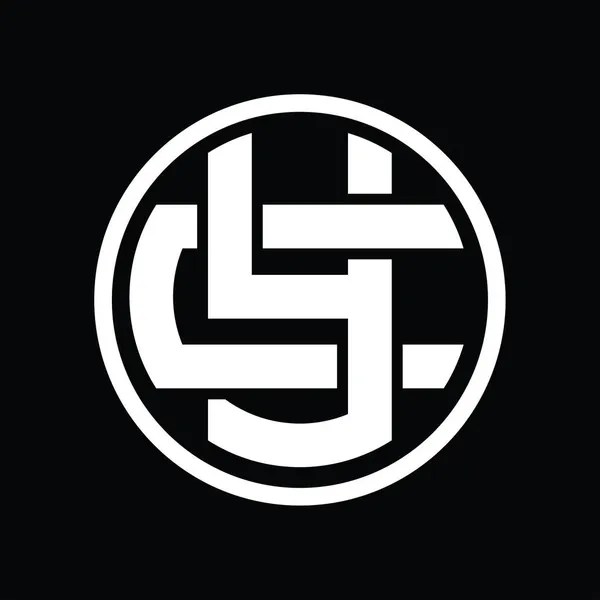 Logo Monogram Med Överlappande Stil Vintage Design Mall — Stock vektor