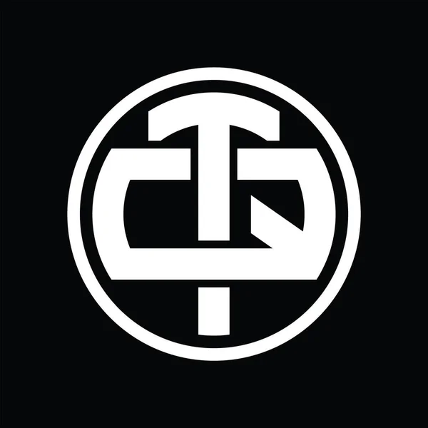 Logo Monogram Átfedő Stílusú Vintage Design Sablonnal — Stock Vector