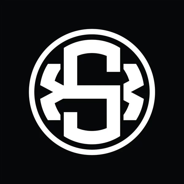Монограмма Logo Перекрывающимся Шаблоном Винтажного Дизайна — стоковый вектор