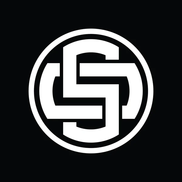 Logo Monogram Átfedő Stílus Vintage Design Sablon — Stock Vector