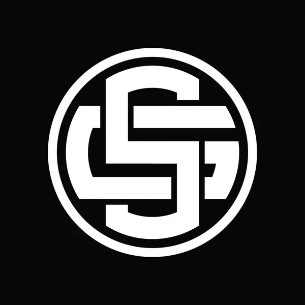 Logo Monogram Átfedő Stílusú Vintage Design Sablonnal — Stock Vector