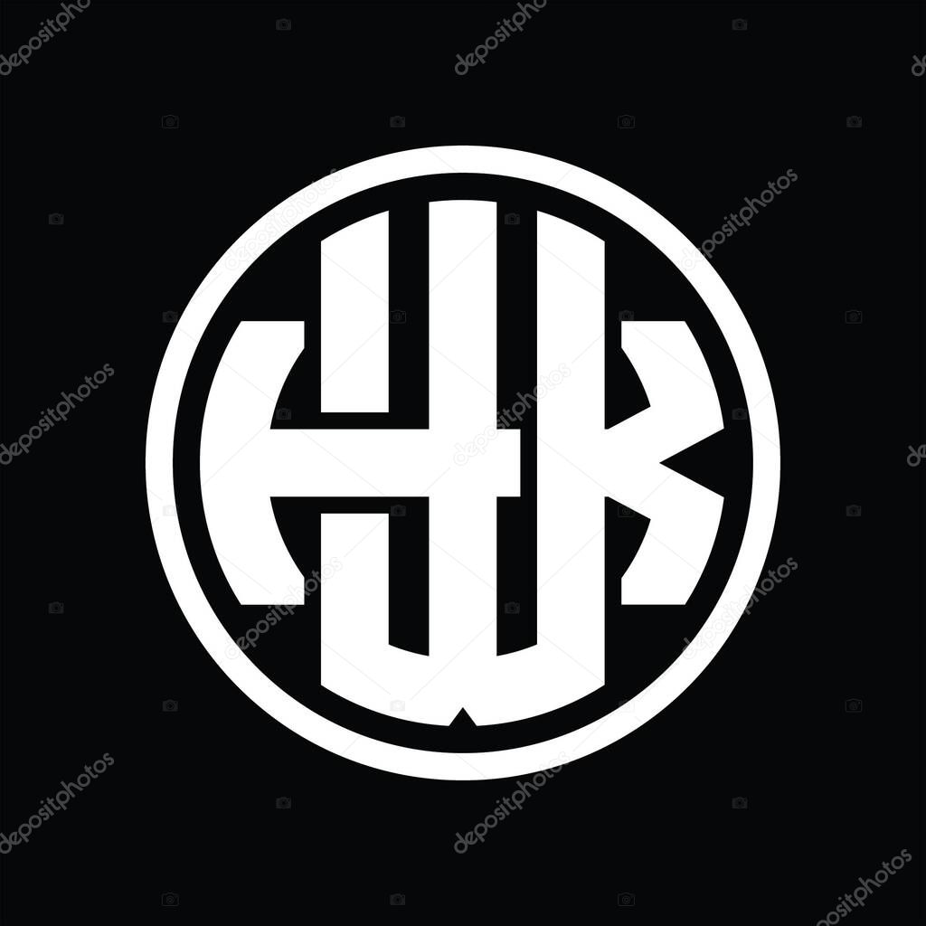 WK Logo monogram with overlapping style vintage design template