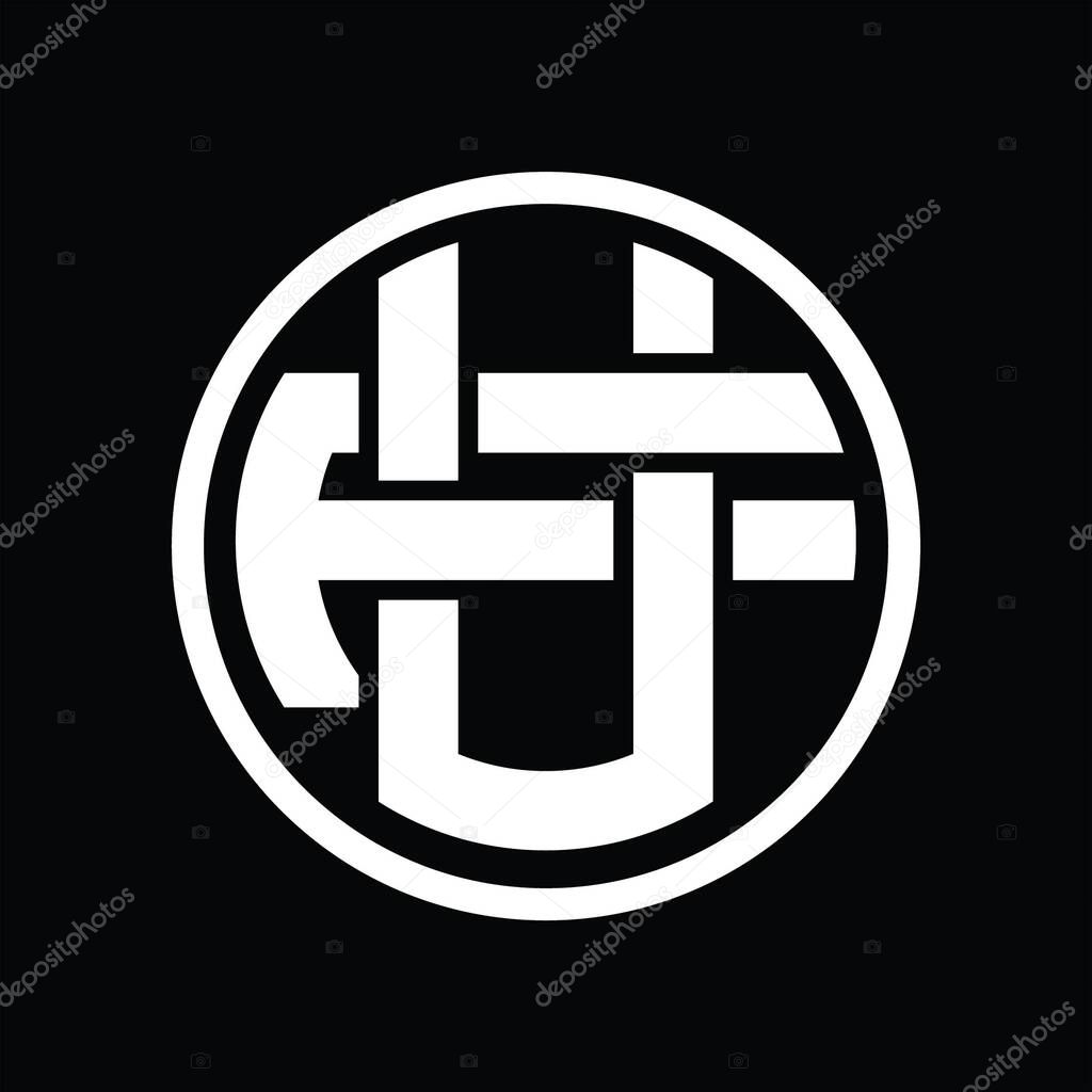 UF Logo monogram with overlapping style vintage design template