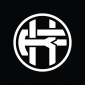KF logó monogram átfedő stílusú vintage design sablonnal