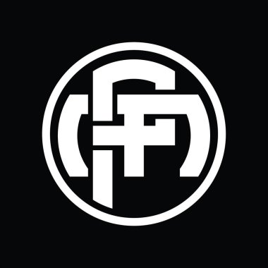 Üst üste binen stil vintage tasarım şablonuyla PM Logo monogramı