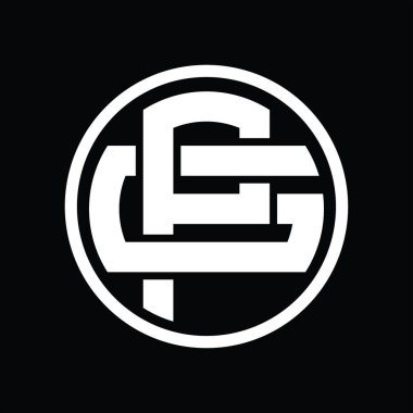 Üst üste binen stil vintage tasarım şablonuyla PG Logo monogramı