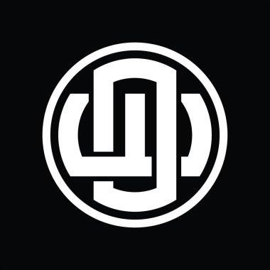 Üst üste binen stil vintage tasarım şablonuyla OW Logo monogramı